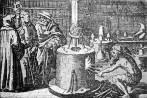 Alchemical Laboratory (notice snake in the bottle)