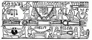 Depiction of a Egyptian Necklace Workshop