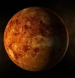 Planet Venus observed with telescope.