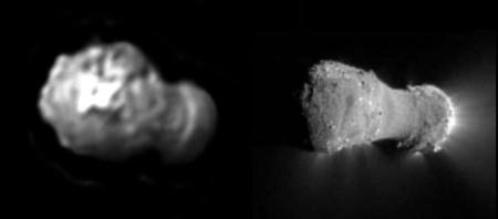 Laboratory specimen compared to Comet Hartley