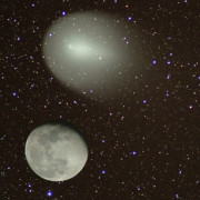 Comet 17P Holmes in comparison to the Moon
