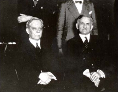 Dayton Miller (left) with Irving Michelson