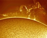 A coronal mass ejection erupts from the Sun
