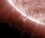 Dark looking region against the Sun's bright background