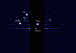 Pluto and its five moons are considered to be Kuiper Belt Objects.
Credit: NASA, ESA, and M. Showalter (SETI Institute)