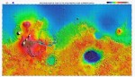 Topographic map of Mars. Credit: Mars Orbiter Laser Altimeter (MOLA)