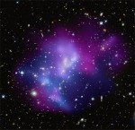 Composite image of galaxy cluster MACSJ0717.5+3745 from HST and Chandra.
Credit: X-ray (NASA/CXC/IfA/C. Ma et al.); Optical (NASA/STScI/IfA/C. Ma et al.)