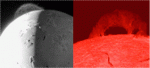 Left: Tvashtar “volcanic plume” on Io. Credit: NASA/New Horizons mission.
Right: Solar prominence. Credit: NASA/Marshall Spaceflight Center.