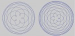 Left: The Current Orbit of Venus as seen from the Earth in the centre. Right: What the orbit would look like with a 360-day year and a 260-day period for Venus.