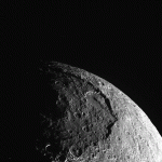 A giant crater on Iapetus. Credit: NASA