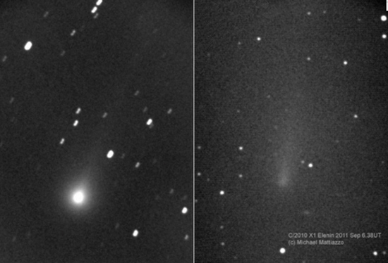 Two views of Comet Elenin