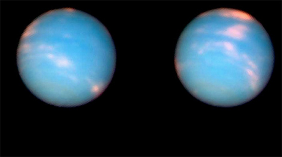 Neptune's clouds in false color