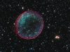 Supernova Remnant 0509: X-ray in blue and green, optical in red.
