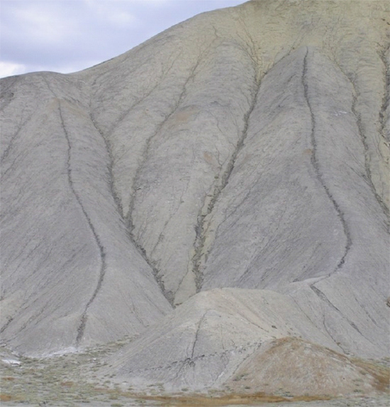 Eroded flanks of cliffs near Palisades, CO