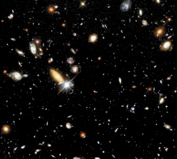 A detail from the Hubble Ultra Deep Field image