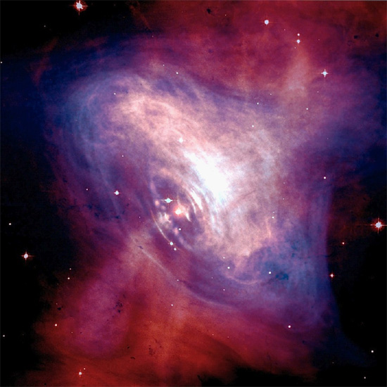 The Crab Nebula pulsar, a theoretical neutron star. Credit: NASA/CXC/ASU/J. Hester et al.