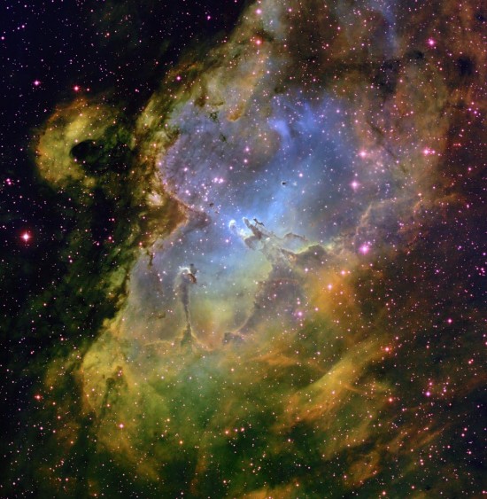 The Eagle Nebula (M16). Credit: T.A.Rector (NRAO/AUI/NSF and NOAO/AURA/NSF)and B.A.Wolpa (NOAO/AURA/NSF)