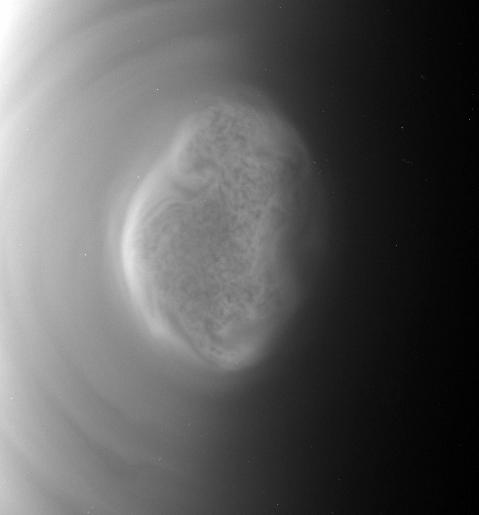 Polar cloud vortex on Titan. Image credit: NASA/JPL/Space Science Institute