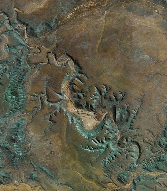 Exotic geological formation in Namibia. Credit: Google Earth