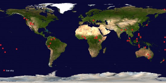 Global distribution of cultures with traditions of a ‘low sky’. Additional examples continue to be registered. © Marinus Anthony van der Sluijs