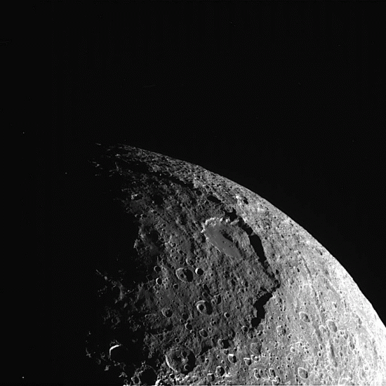 A giant crater on Iapetus. Credit: NASA