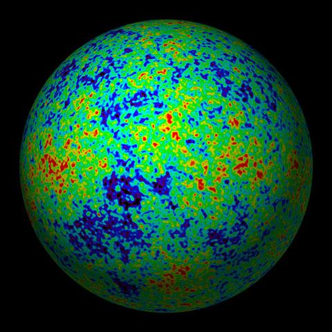 Cosmic microwave background (CMB) radiation projected onto a sphere. Credit: NASA/WMAP