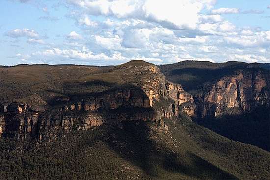 The cliffs of Mount Banks, Victoria, Australia. Photographer unknown.