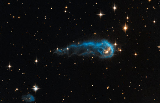 False-color image of "protostar" IRAS 20324+4057. Image credit: NASA, ESA, the Hubble Heritage Team (STScI/AURA), and IPHAS.