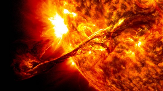 A solar Eruption on August 31, 2012, as captured by NASA’s Solar Dynamics Observatory.  What we see is a plasma instability, the effect of high energy electric discharge between regions of different charge.  Some day we may be able to predict such occurrences mathematically, but the electrical nature of such events has been recognized for decades.