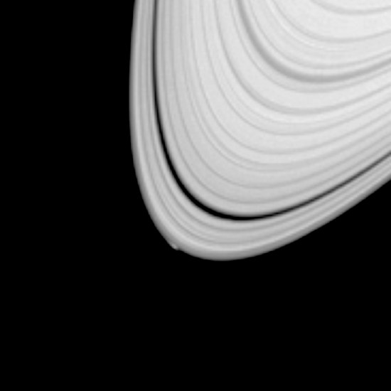 A clump of material in Saturn's A ring. Credit: NASA/JPL