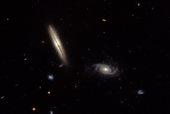 Edge-on spiral galaxy LO095 0313-192. Credit: ESA/Hubble & NASA; acknowledgement, Judy Schmidt