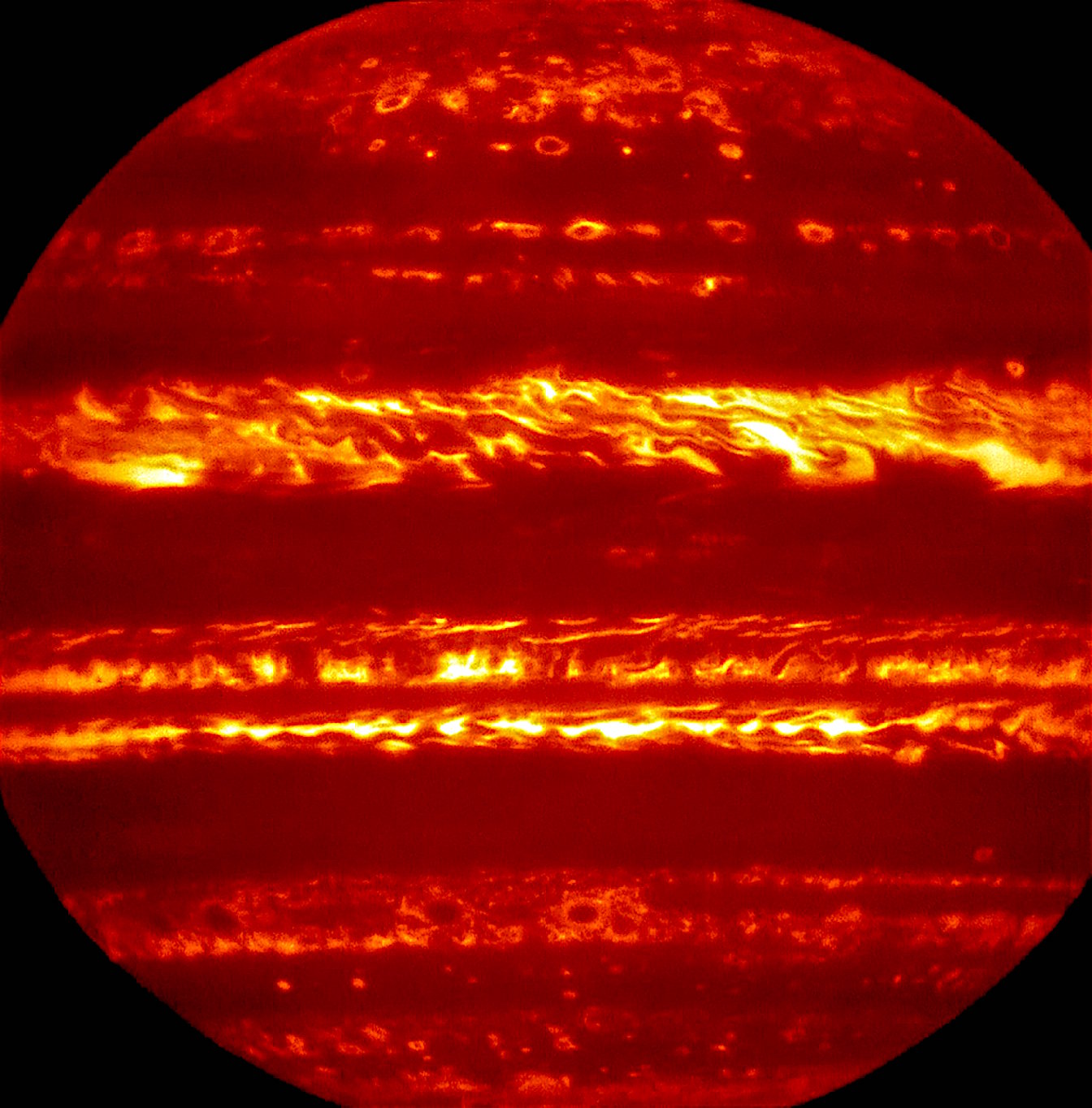 Jupiter imaged using the VISIR instrument on the VLT